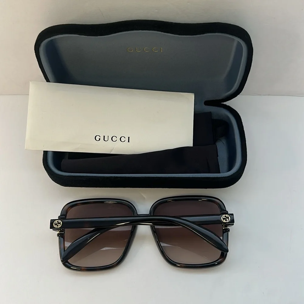 💯- New Authentic Gucci GG1066S 002 59 Havana Sunglasses